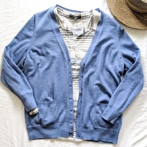 Lord + Taylor Merino Wool Blue Cardigan